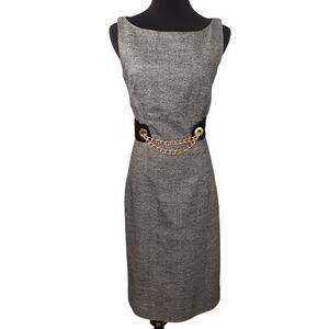Vintage 60s Milly of New York Shift Dress Wool Silk Tweed Mini Sheath Belted